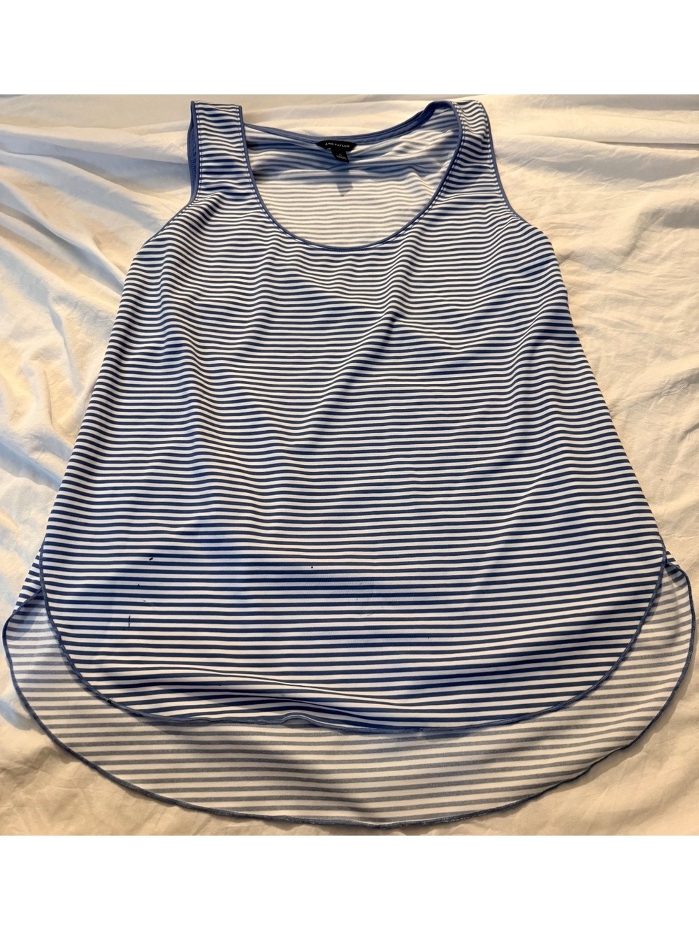 Ann Taylor Sleeveless Striped Polyester Tank Top Size S